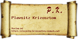 Plavsitz Krizosztom névjegykártya